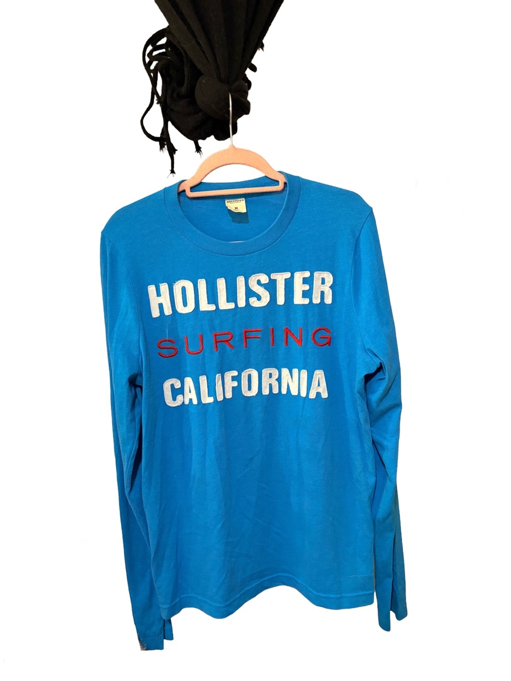Hollister "Surfing California" Blue Long Sleeve Shirt Size Medium